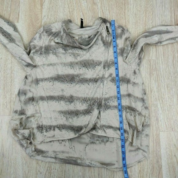 XCVI Womens Size XS Asymmetrical Zip Tie Dye Jacket Cardigan Hi Low Raw Hem Gray - Picture 6 of 9